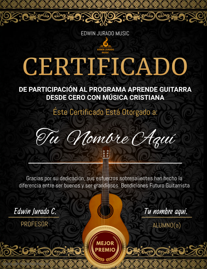 Certificado Nuevo Guitarra